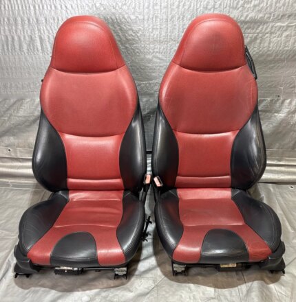2000-2002 BMW Z3 Roadster Heated Front Sport Seats w/ Power Rails / Tanin Red Oregon Leather / Z3041