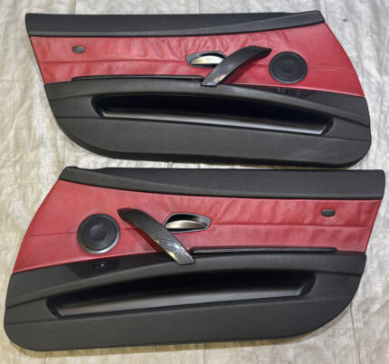 2003-2008 E85 BMW Z4 Interior Door Panels / Dream Red Oregon Leather / Pair / Z4064