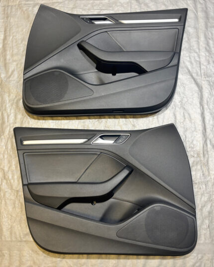 2015-2016 Audi S3 Front Interior Door Panels / Pair / Black Leather / S3109
