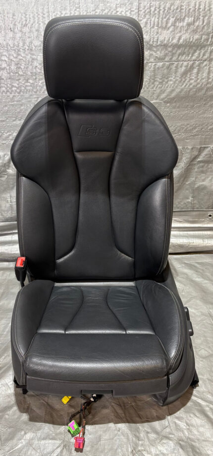 2015-2017 Audi S3 Premium Driver Front Black Leather Seat Assembly / S3109