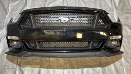 2015-2017 Ford Mustang GT 5.0 Performance PKG Front Bumper Cover w/ Grilles / Spoiler / Shadow Black FM017