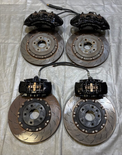 2015-2019 Chevrolet C7 Corvette Grand Sport Brembo Brake Calipers w/ Rotors / Black / Set of 4 / 40K C7008