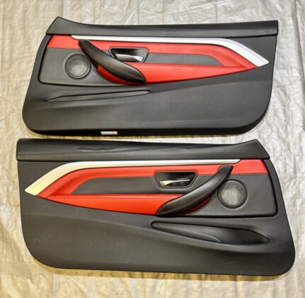 2015-2019 F82 F83 BMW M4 Interior Door Panels / Pair / Sakhir Orange Merino Leather / F8M07