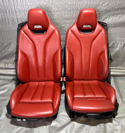 2015-2020 F83 BMW M4 Convertible Sakhir Orange Merino Leather Front Seats / Heated w/ Neck Warmer / F8M07