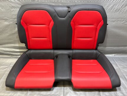 2016-2021 Chevrolet Camaro 2SS Coupe Black / Red Leather Rear Seat Set / CM003