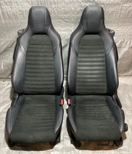 2017-2020 Fiat 124 Spider Abarth Sport Black Leather / Microfiber Seats / Pair / FD023