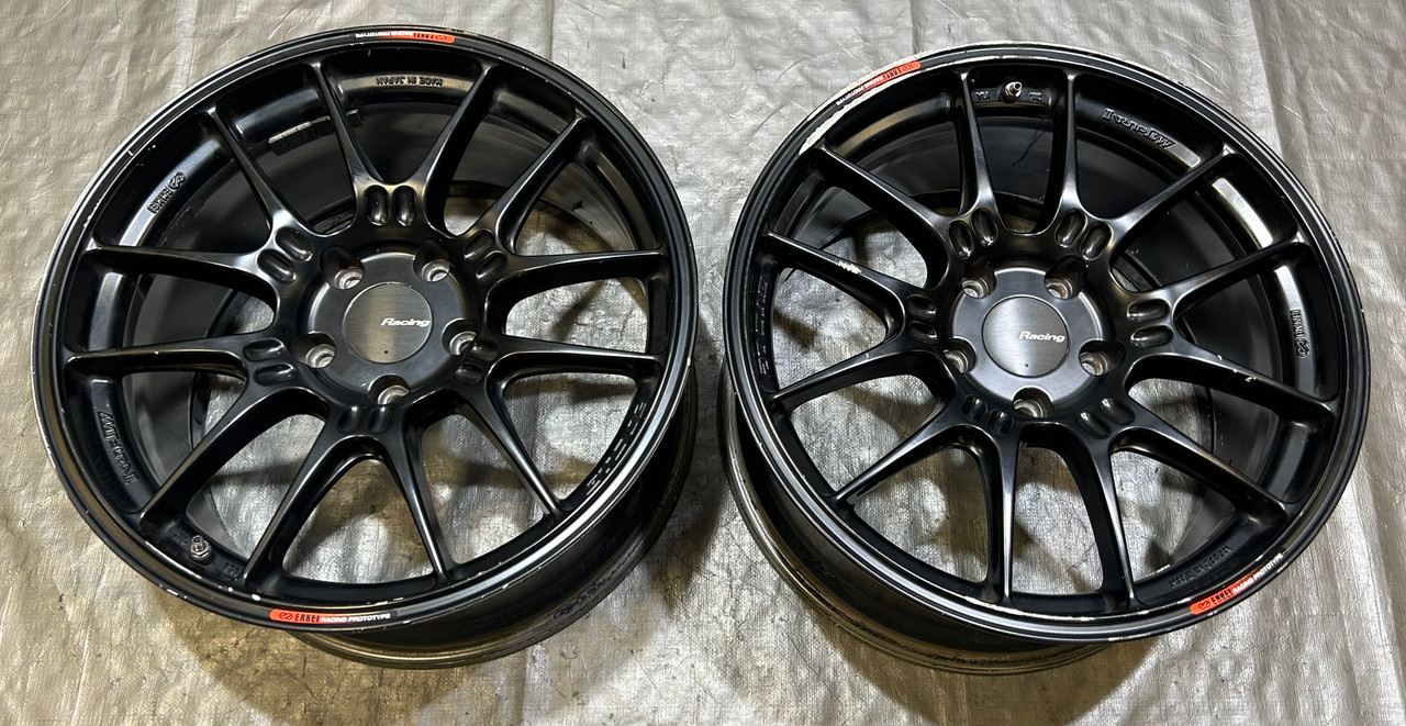 Pair of 18x9.5" Enkei Racing GTC02 Wheels Rims / DAMAGE / TR103 Pair of 18x9.5" Enkei Racing GTC02 Wheels Rims / DAMAGE / TR103